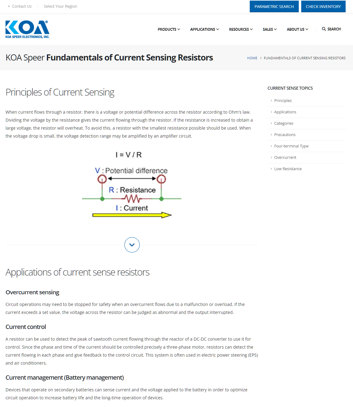 Fundamentals of Current Sensing Resistors