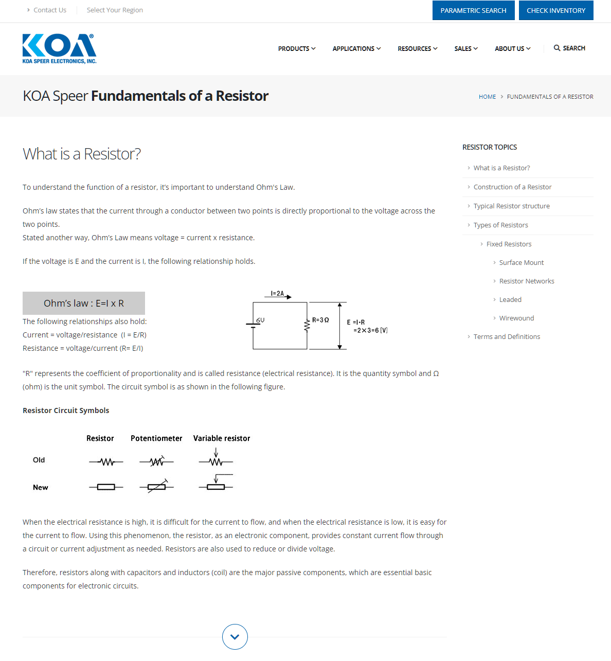 Fundamentals of Resistors