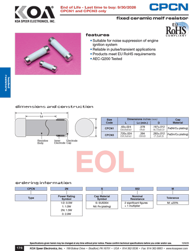 CPCN EOL